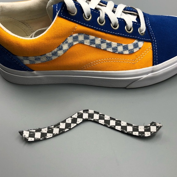 Vans Old Skool Low Velcro Mens Size 5.5 Women’s Size 7 Checkerboard Blue… - Picture 9 of 9